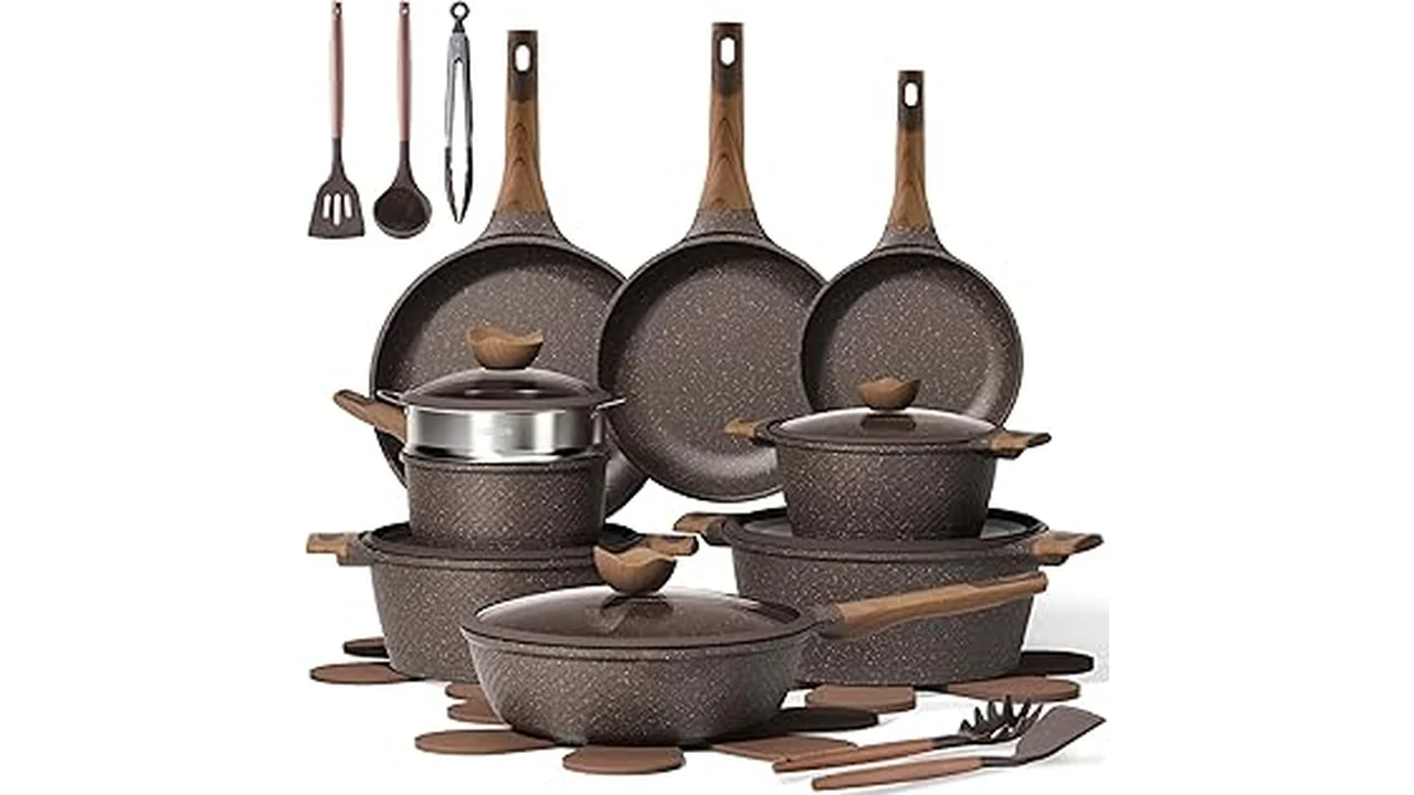 The image shows a collection of healthy nonstick cookware pieces, part of the Most Popular 31.