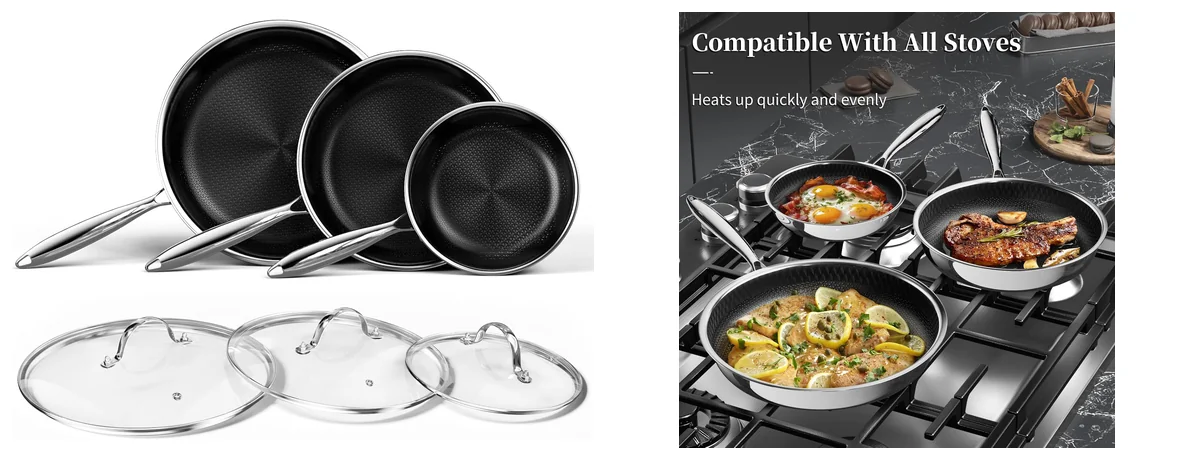 Innerwell Nonstick Titanium Ceramics Stainless Steel Frying images