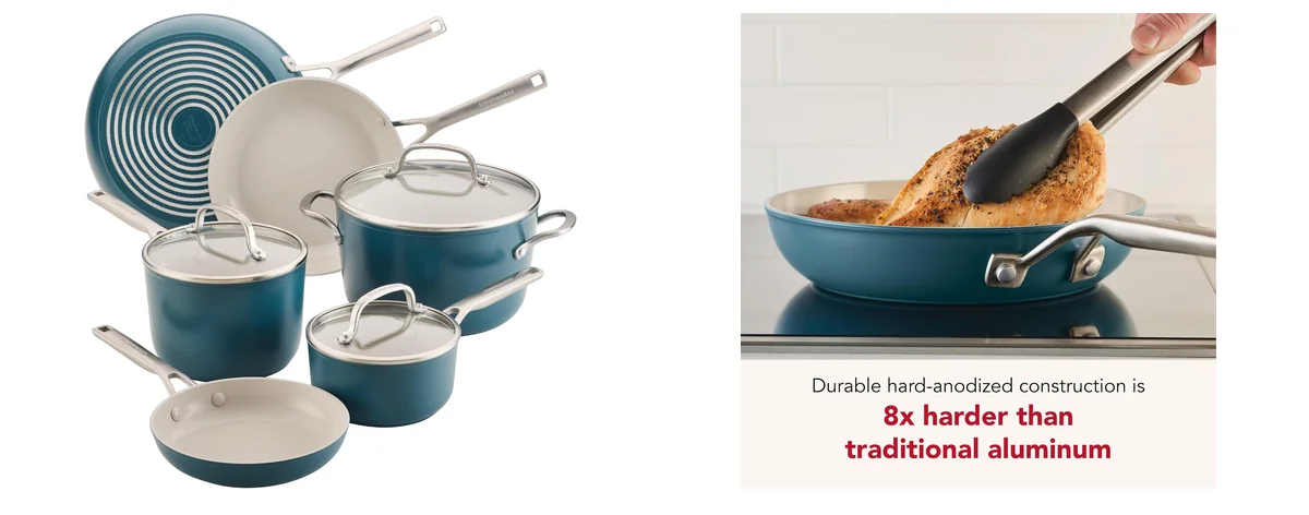 KitchenAid 9 Piece Cookware Set with Stainless Steel Handles images