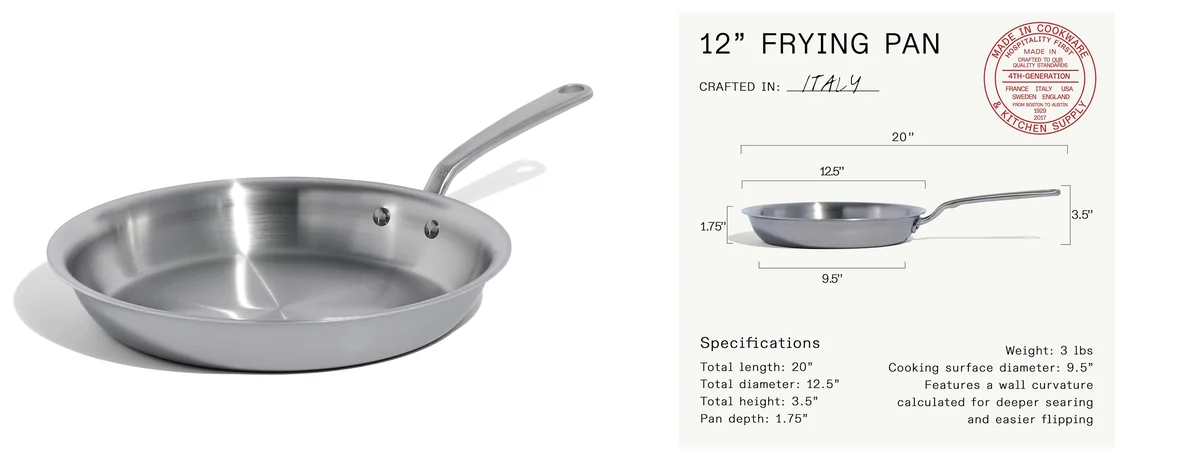 Made In Cookware | 12-Inch Stainless Steel Frying images