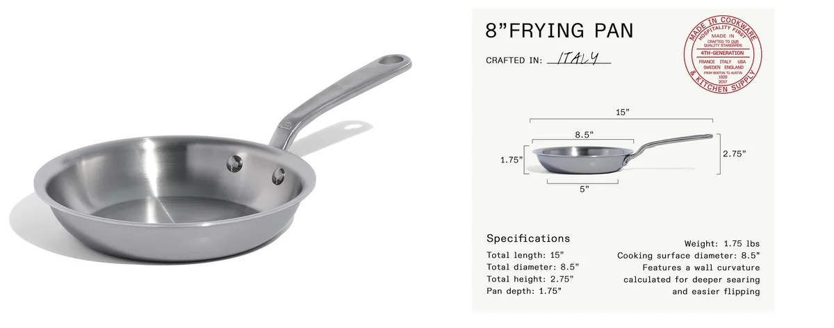 Made In Cookware | 8-Inch Stainless Steel Frying images