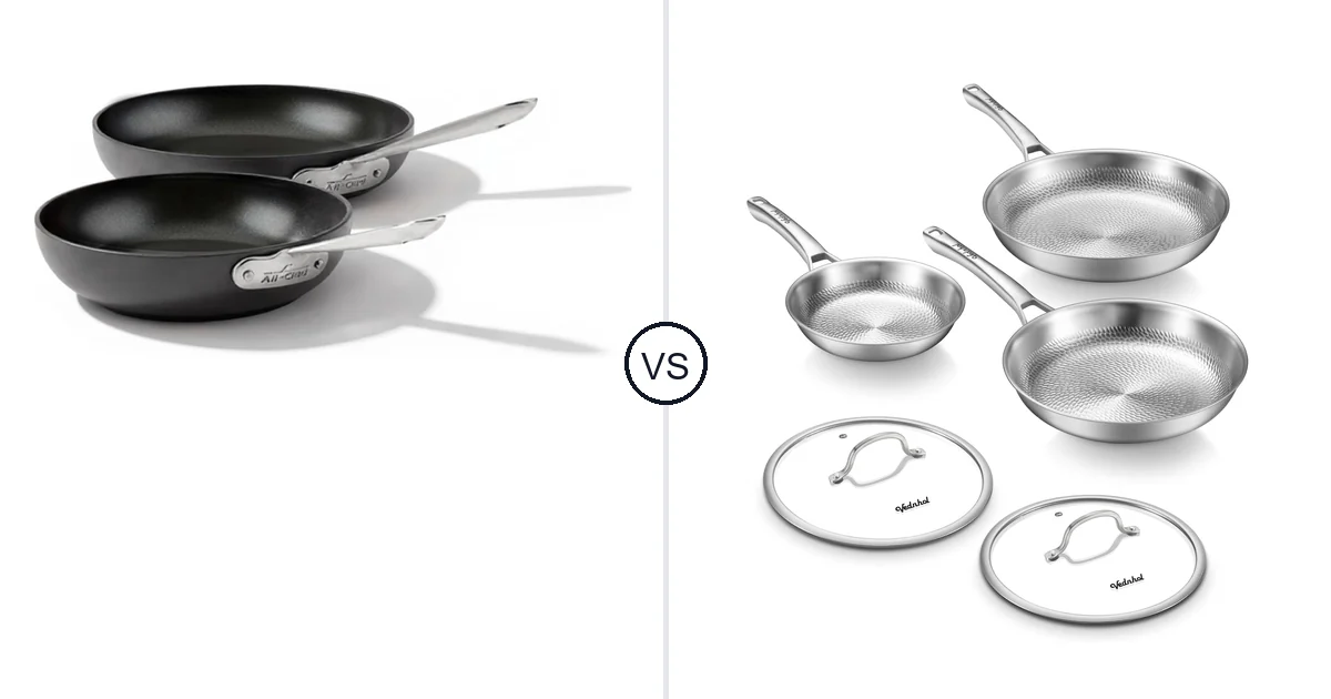 All-Clad 2 Piece Set vs VEDNHOL Titanium Pans Set: Oven Comparison