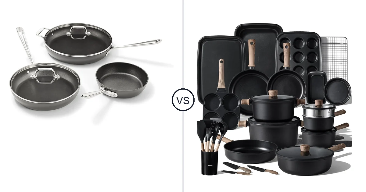 All-Clad 5 Piece Set vs CAROTE 44pcs: Oven Comparison (Key