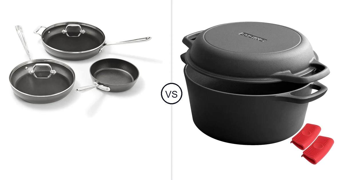 All-Clad 5 Piece Set vs EDGING CASTING 2-in-1: Oven Comparison (Key