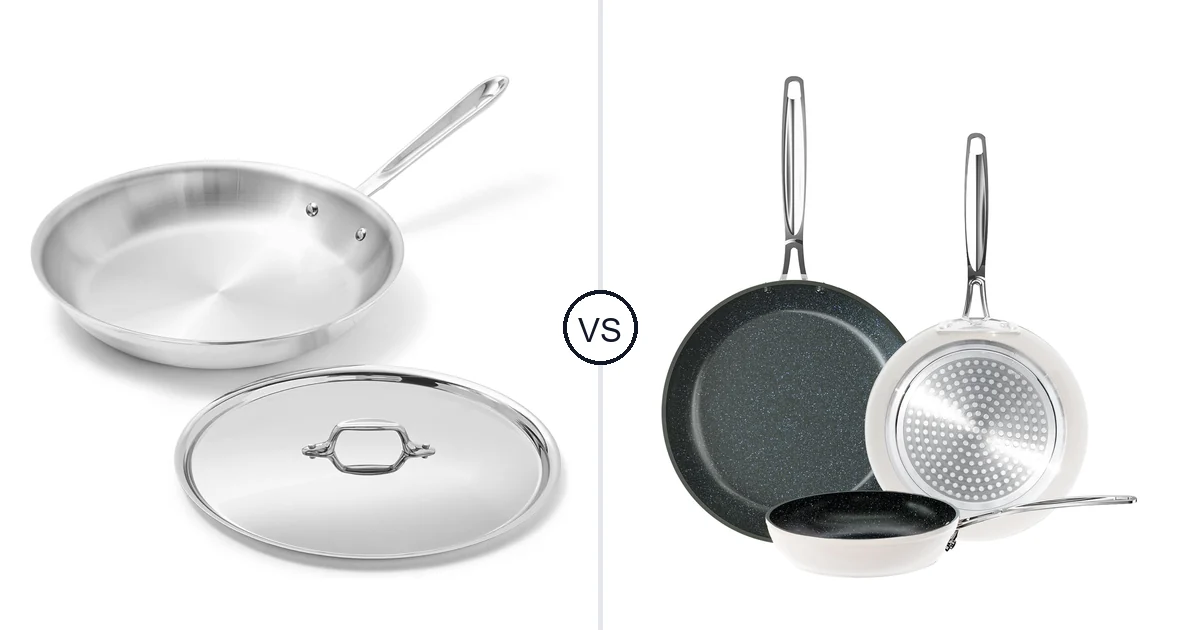 Comparison of All-Clad D3® Stainless Steel 12 inch Frying and Nuwave 3pc
