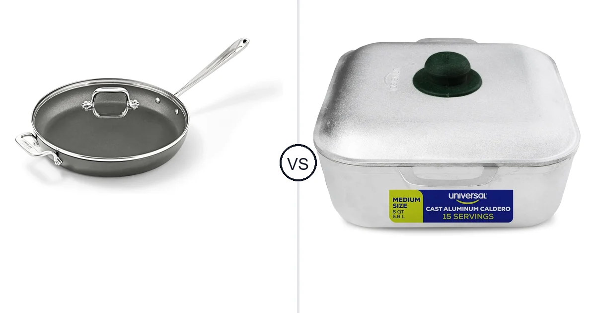 Comparison of All-Clad HA1 and universal Unique Square Caldero (6 Quart -