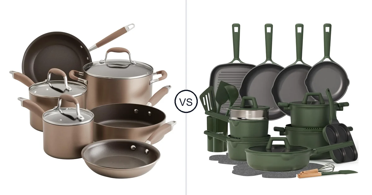 Anolon 9-Piece vs CAROTE 31 Piece: Cookware Set Comparison