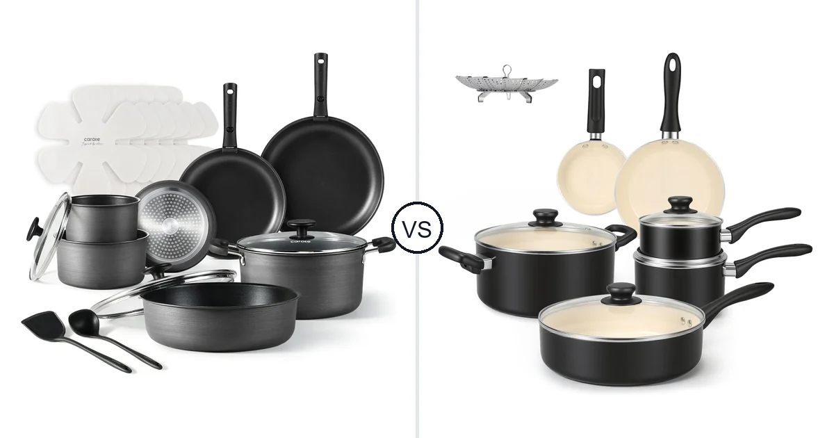 CAROTE 20 Piece vs Amazon Basics 11- Piece Set: Oven Comparison (Key