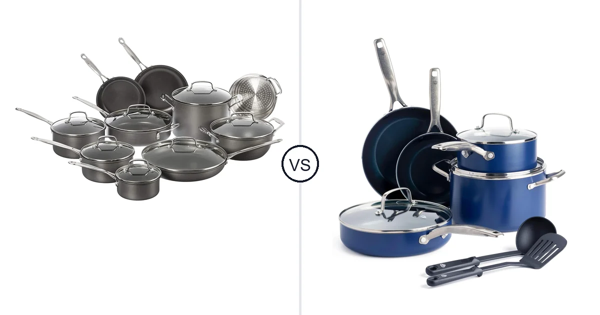 Comparison of Cuisinart 17-Piece and Blue Diamond 10 Piece Cookware Set