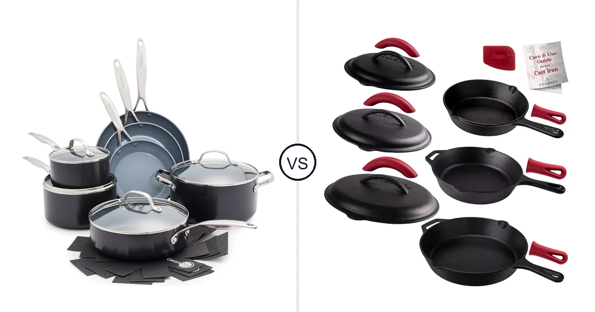 GreenPan 11 Piece vs Cuisinel Cast Iron: Oven Cookware Comparison