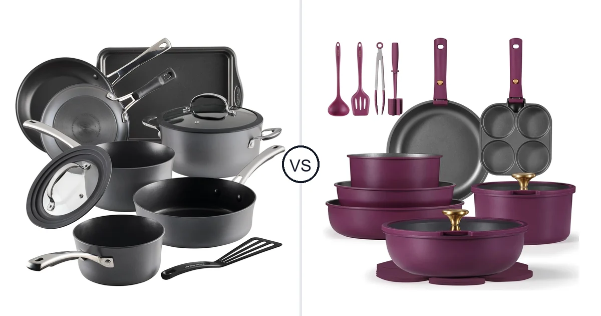 Rachael Ray Cook + Create vs CAROTE 21 Piece: Cookware Set Comparison