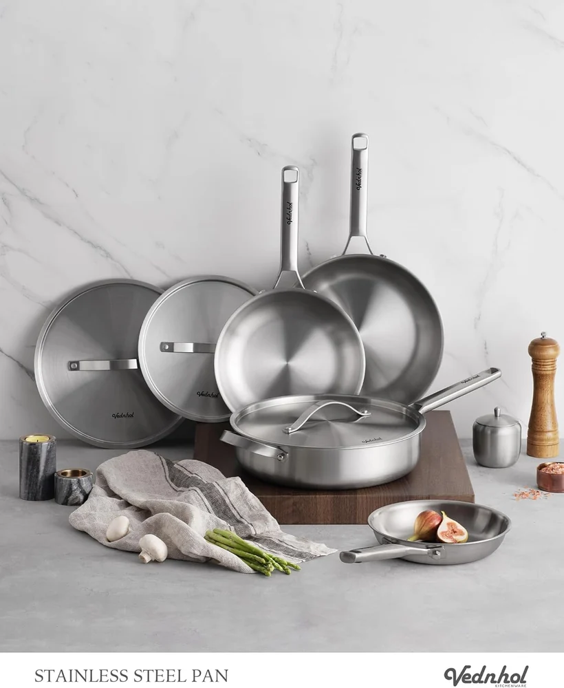 VEDNHOL Stainless Steel Frying Pan 12 Inch