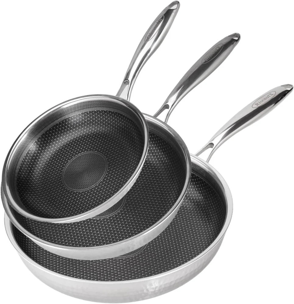 EWFEN 12 Inch Tri-Ply Stainless Steel Frying