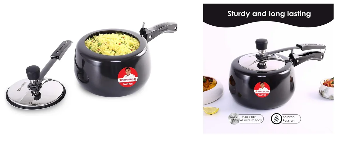 Wonderchef Taurus Hard Anodized Inner Lid Pressure images