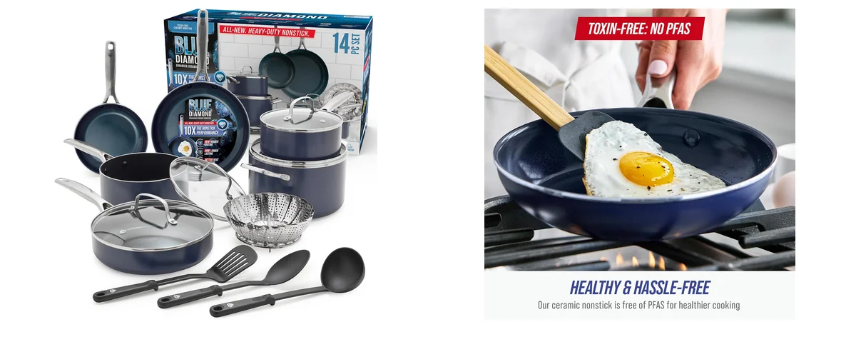 Blue Diamond 14 Piece Cookware Set images