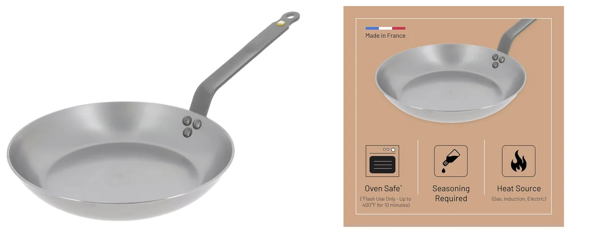 de Buyer MINERAL B Carbon Steel Fry Pan images