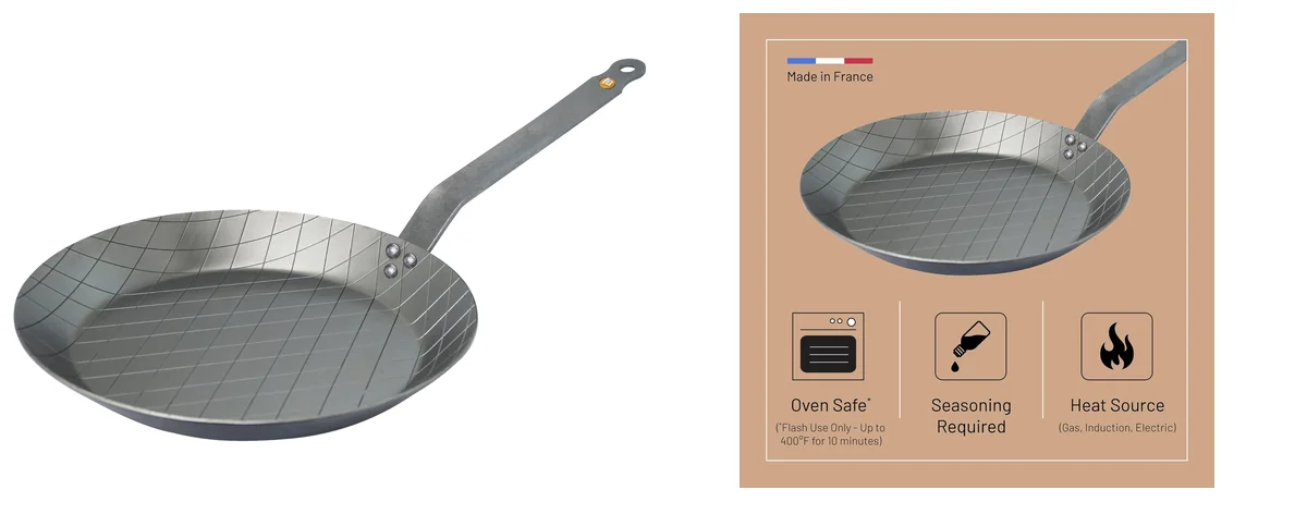 de Buyer MINERAL B Carbon Steel Steak Pan images