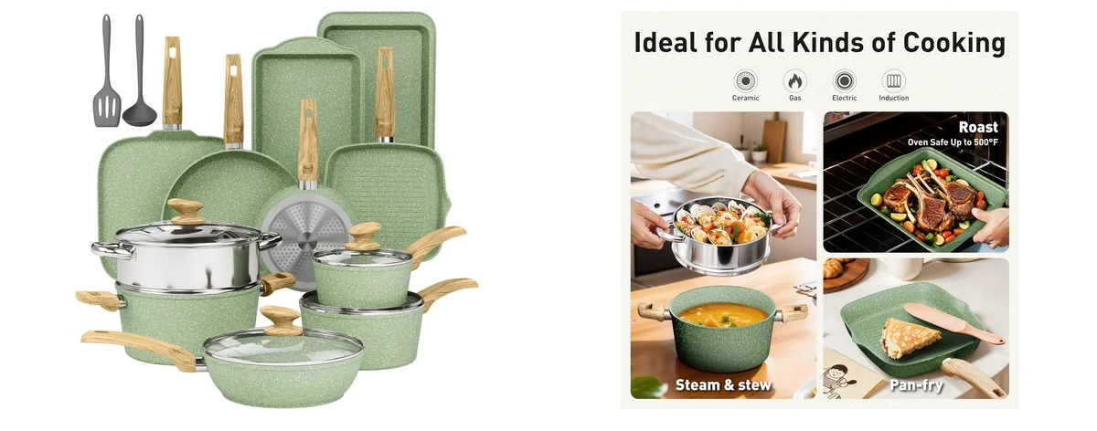 DishDelight 17 PCS Cookware Set images
