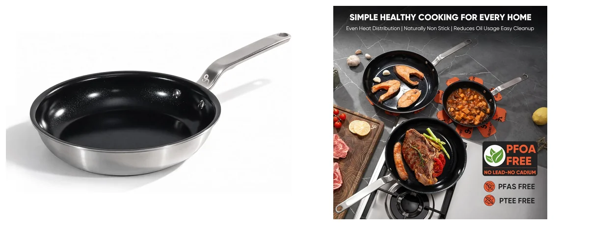 GLOBEHOME 5 Ply Ceramic Non Stick Frying images