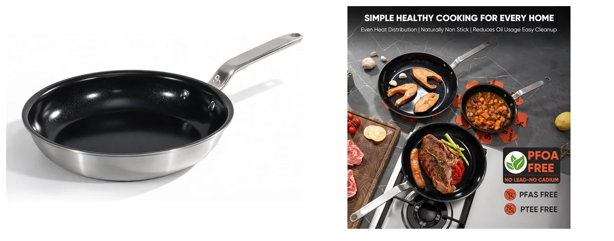 GLOBEHOME 5 Ply Ceramic Non Stick Frying images