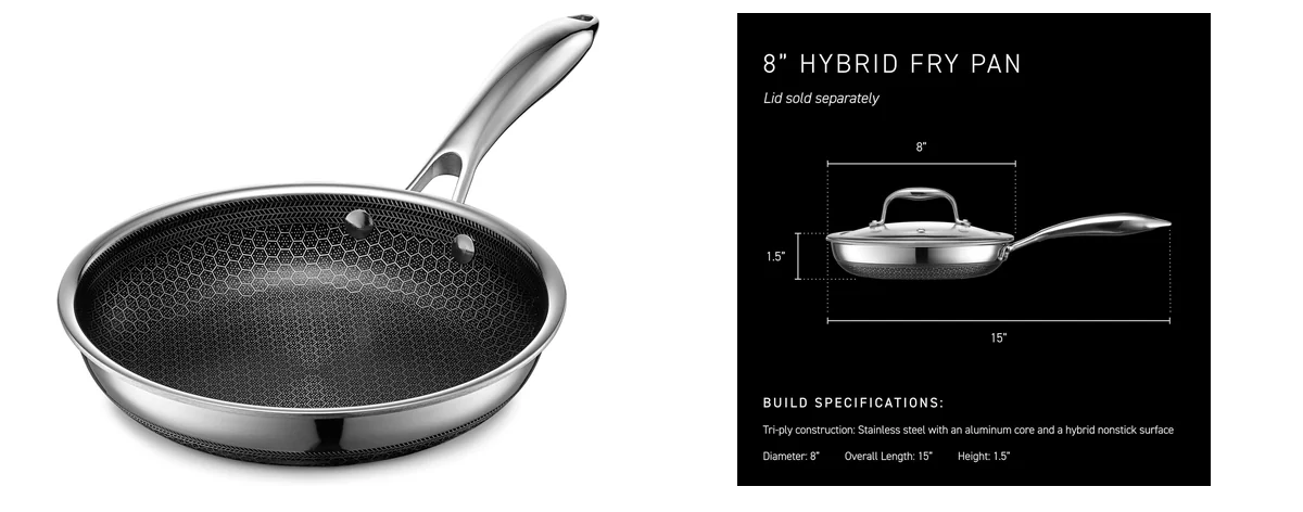 HexClad Hybrid Nonstick 8-Inch Frying Pan images