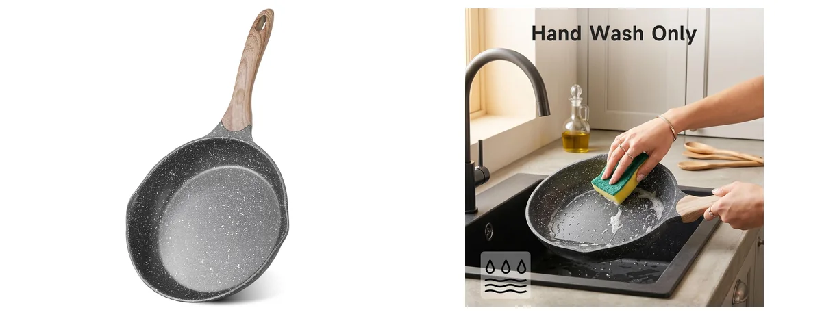 JEETEE 9.5 Inch Nonstick Frying Pan Stone images