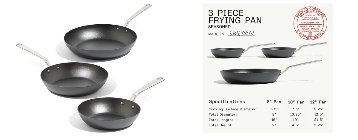 Made In Cookware | 3 Piece (Includes 8