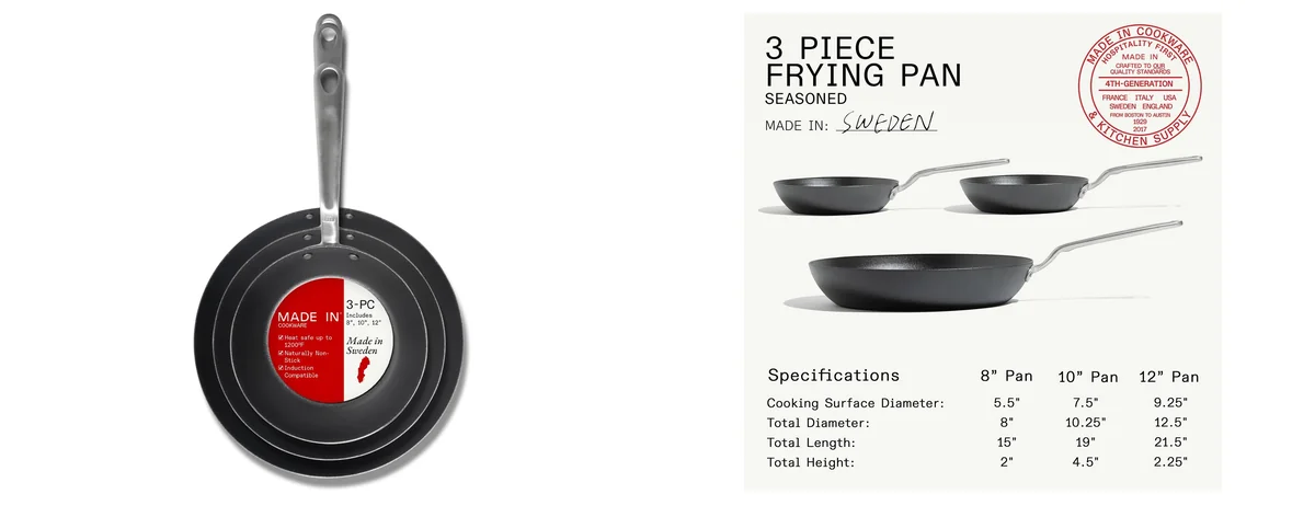 Made In Cookware | 3 Piece (Includes 8