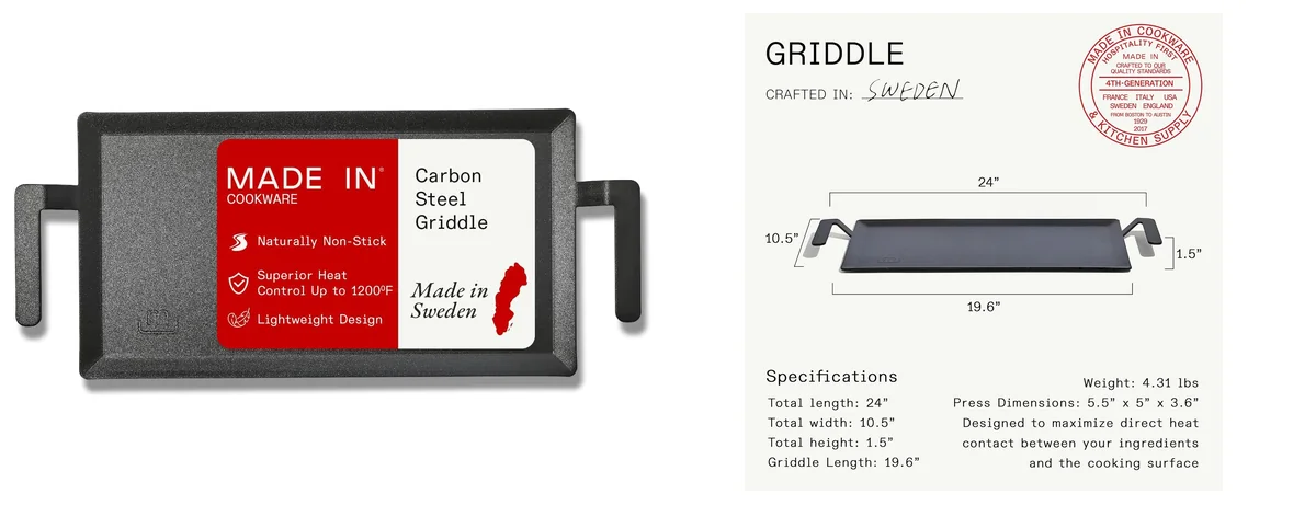 Made In Cookware | Carbon Steel Griddle | images