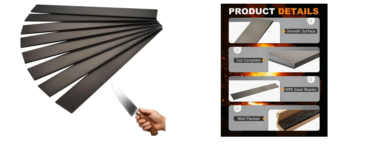 Rocaris 8 Pack 1095 Steel for Knife images