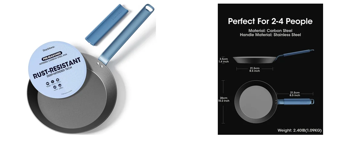 stackbear Carbon Steel Frying Pan 10 Inch images