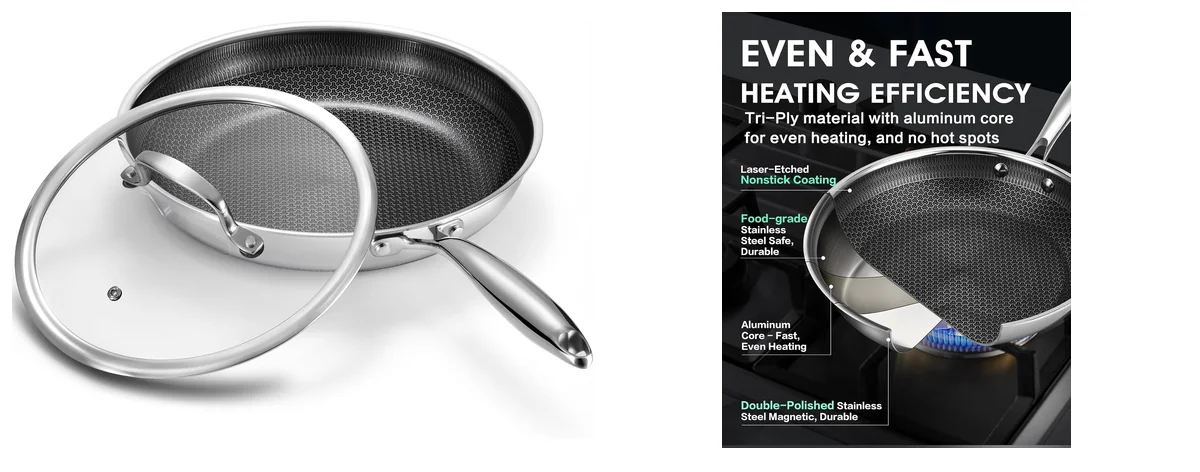 Tibbicc Non Stick Frying Pan 12 Inch images