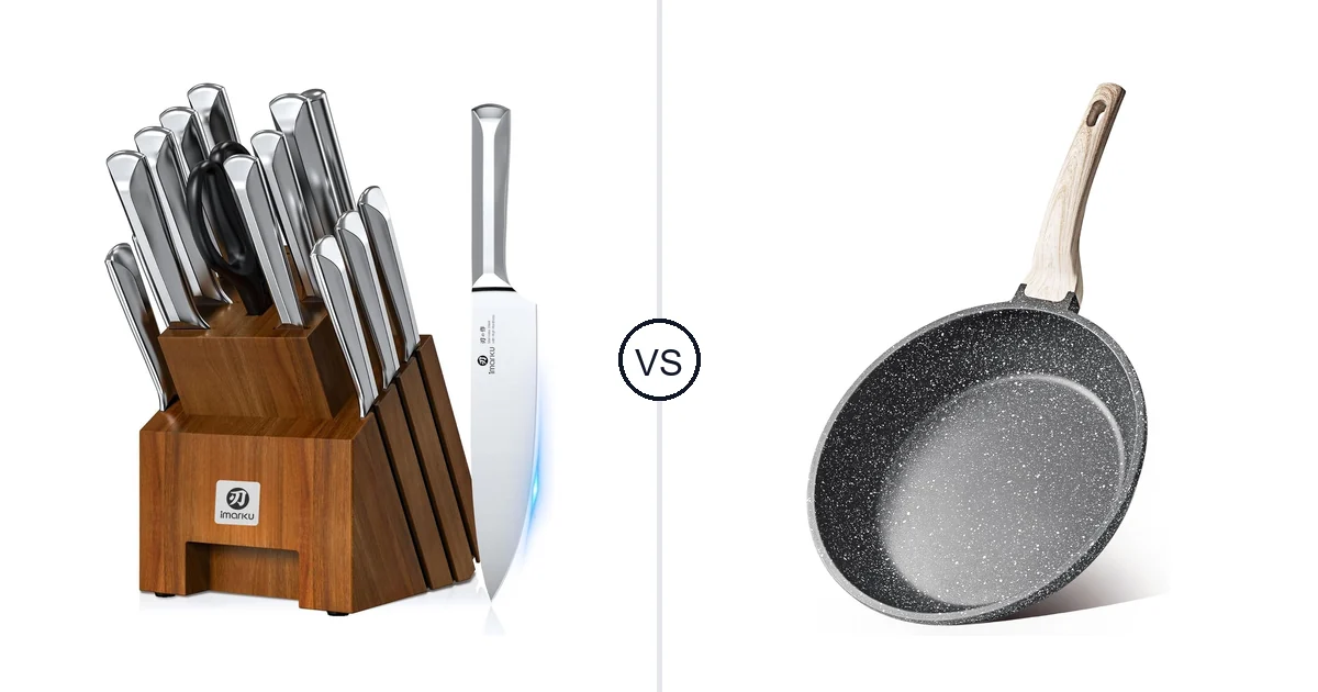 Comparison of imarku 16PCS and CAROTE Non Stick Frying Pan Skillet