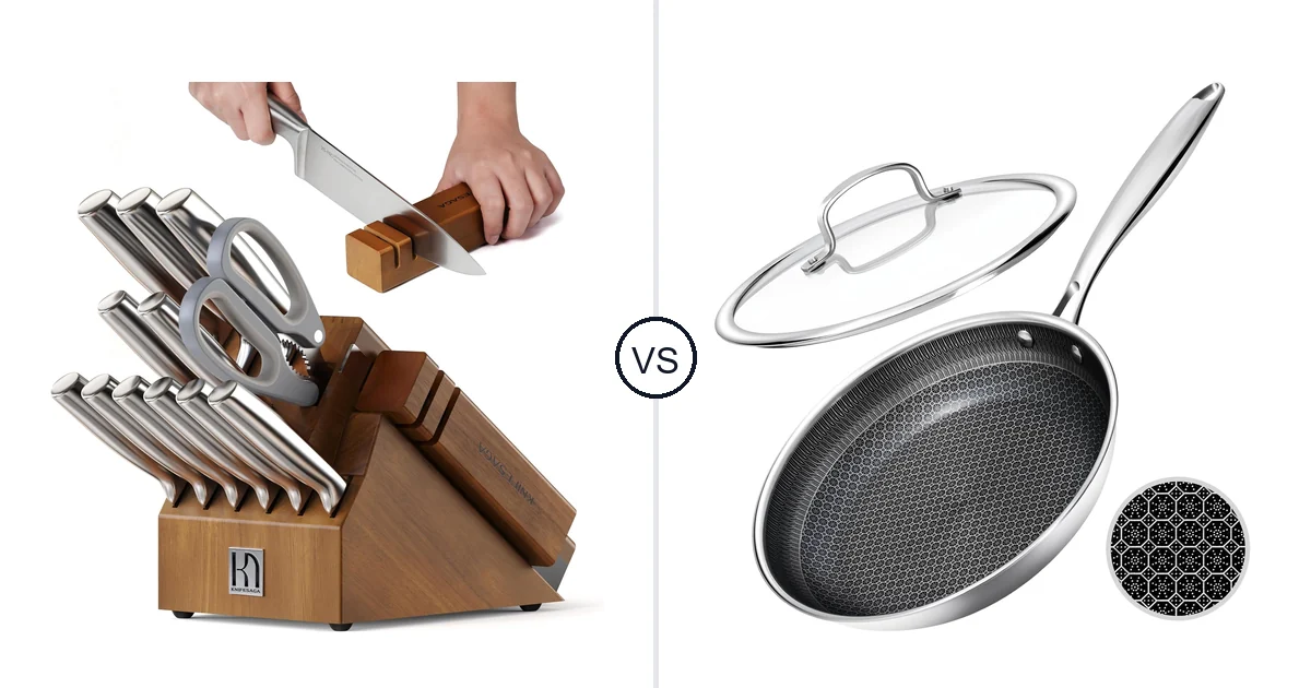 KnifeSaga Kitchen Knife Set vs USELUCK Frying Pans: Oven Comparison