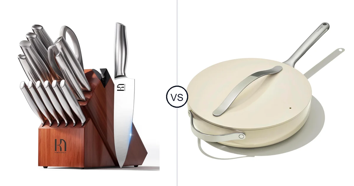 Comparison of KnifeSaga Modern and Caraway Nonstick Ceramic Sauté Pan