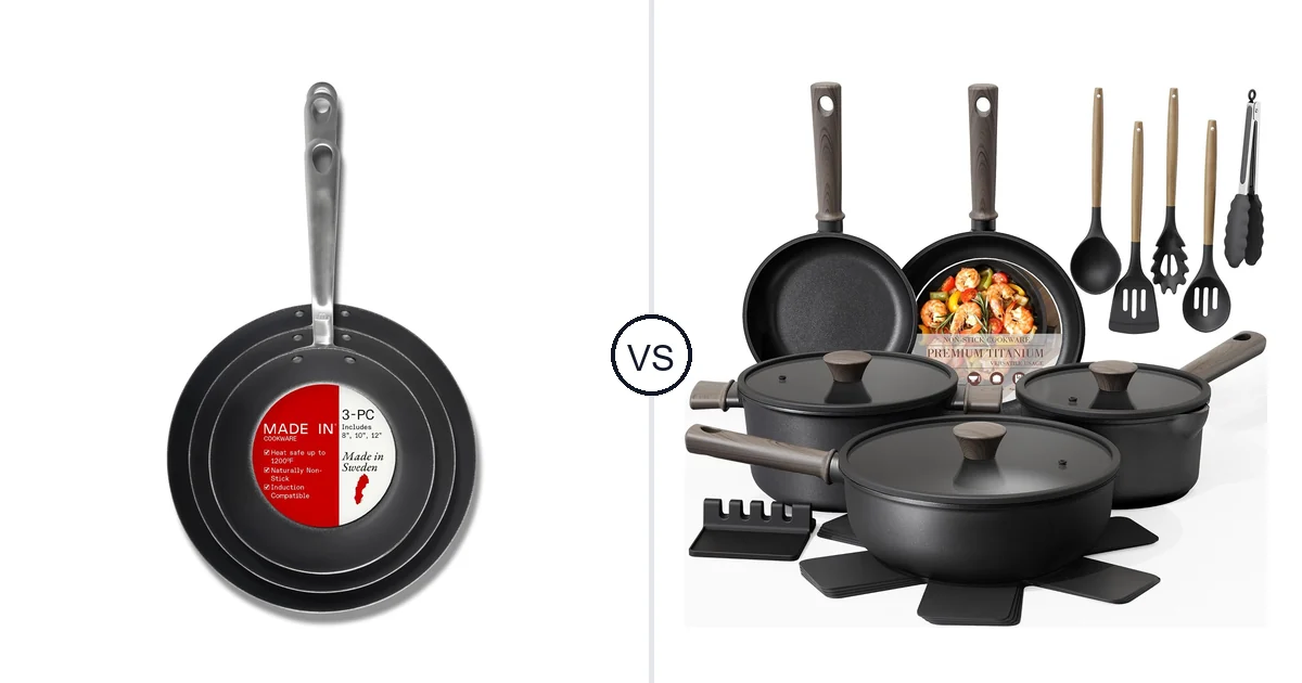 Made in Cookware | 3 vs Astercook 19 Pcs Kitchen: Key Differences