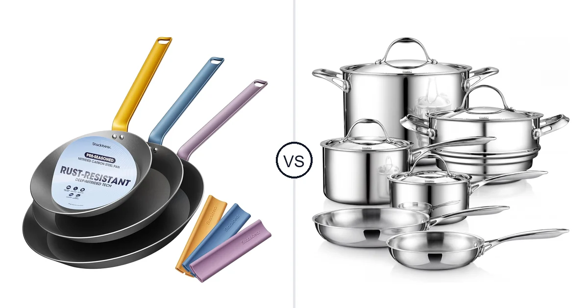 Stackbear Carbon Steel vs Cooks Standard 10 Pieces: Oven Comparison