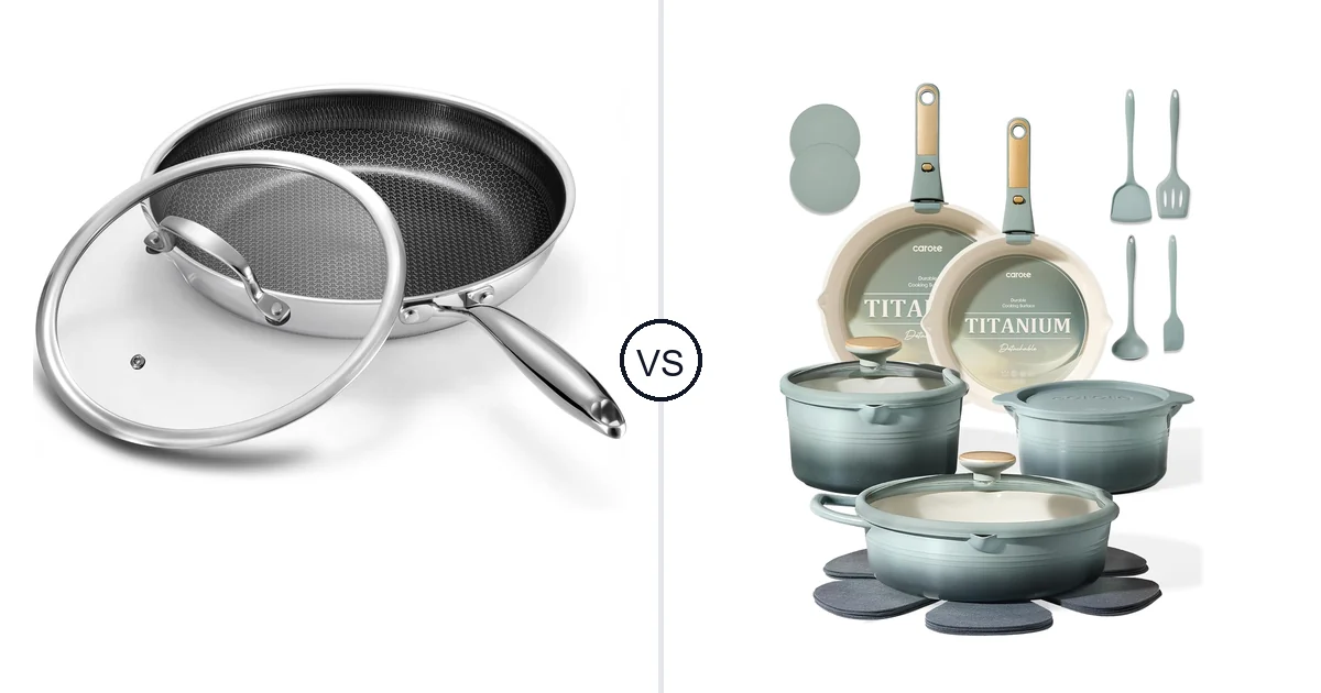 Tibbicc Non Stick Frying Pan vs CAROTE 20 Piece: Oven Comparison
