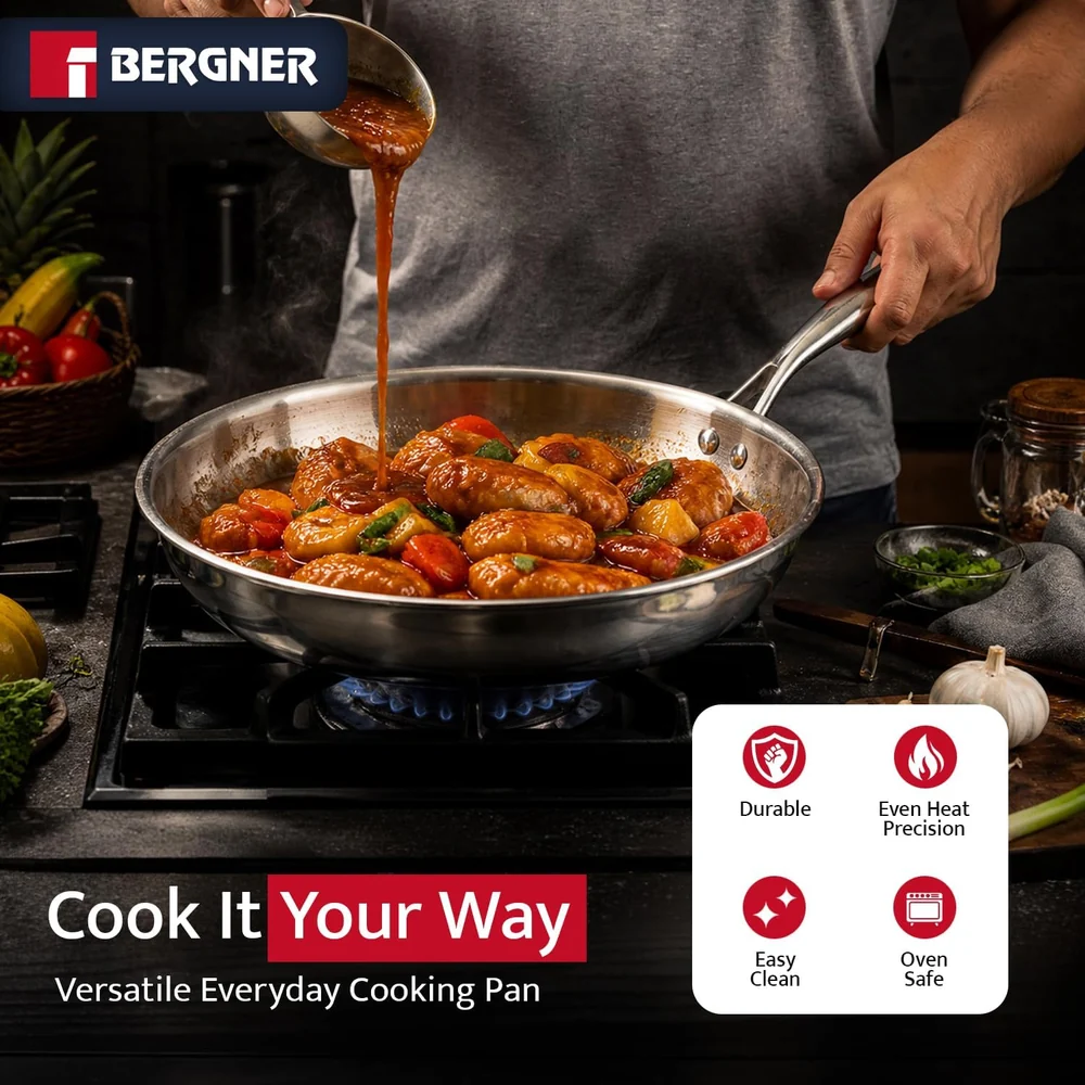Bergner Argent Collection 2-Piece Tri-Ply Stainless Steel