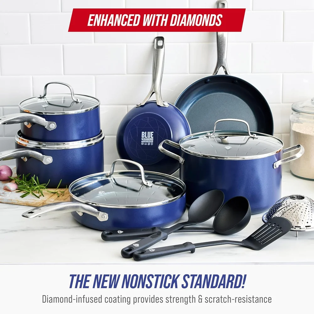 Blue Diamond 14 Piece Cookware Set