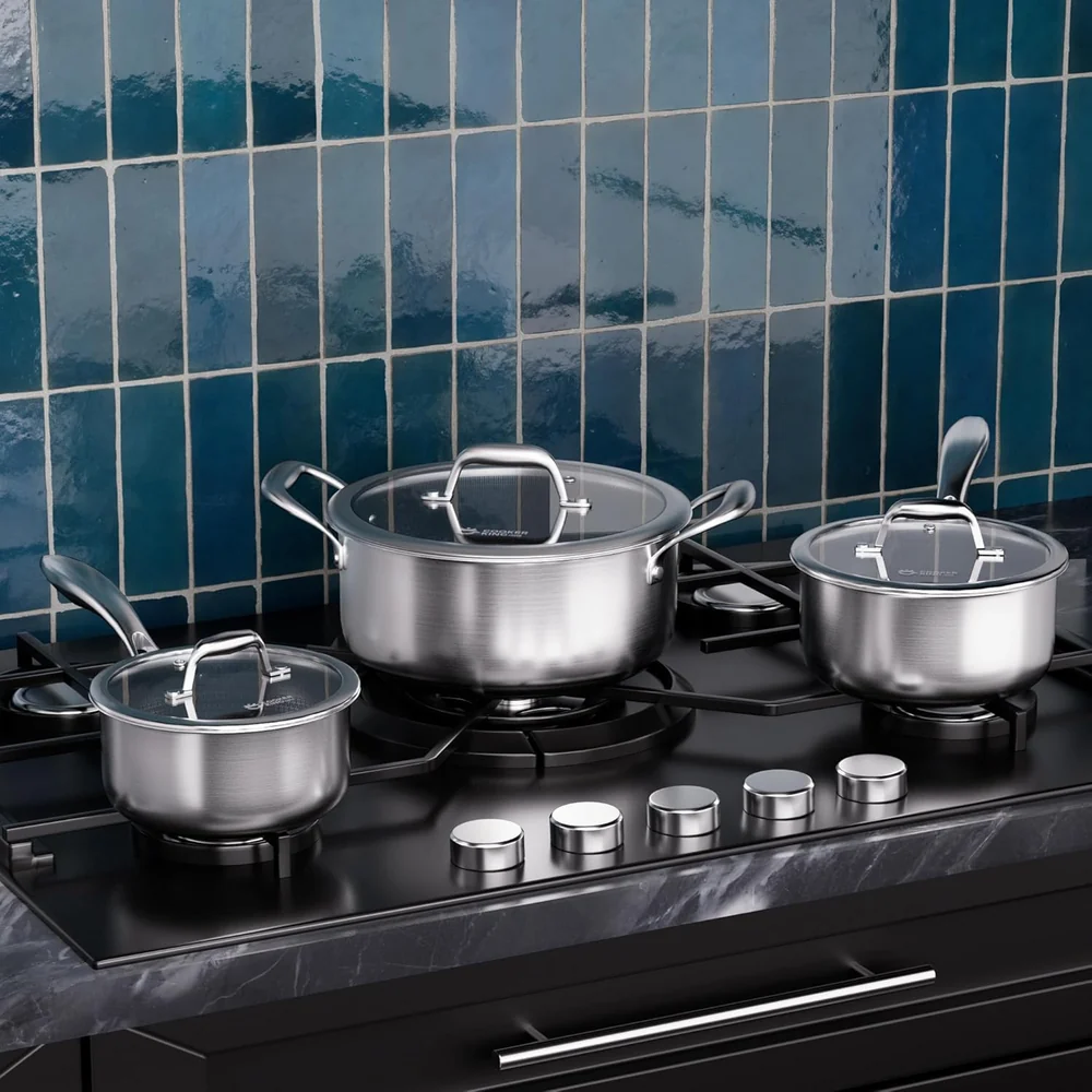 COOKER KING Stainless Steel 6 Pcs Pots Set