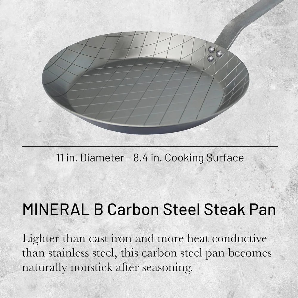 de Buyer MINERAL B Carbon Steel Steak Pan