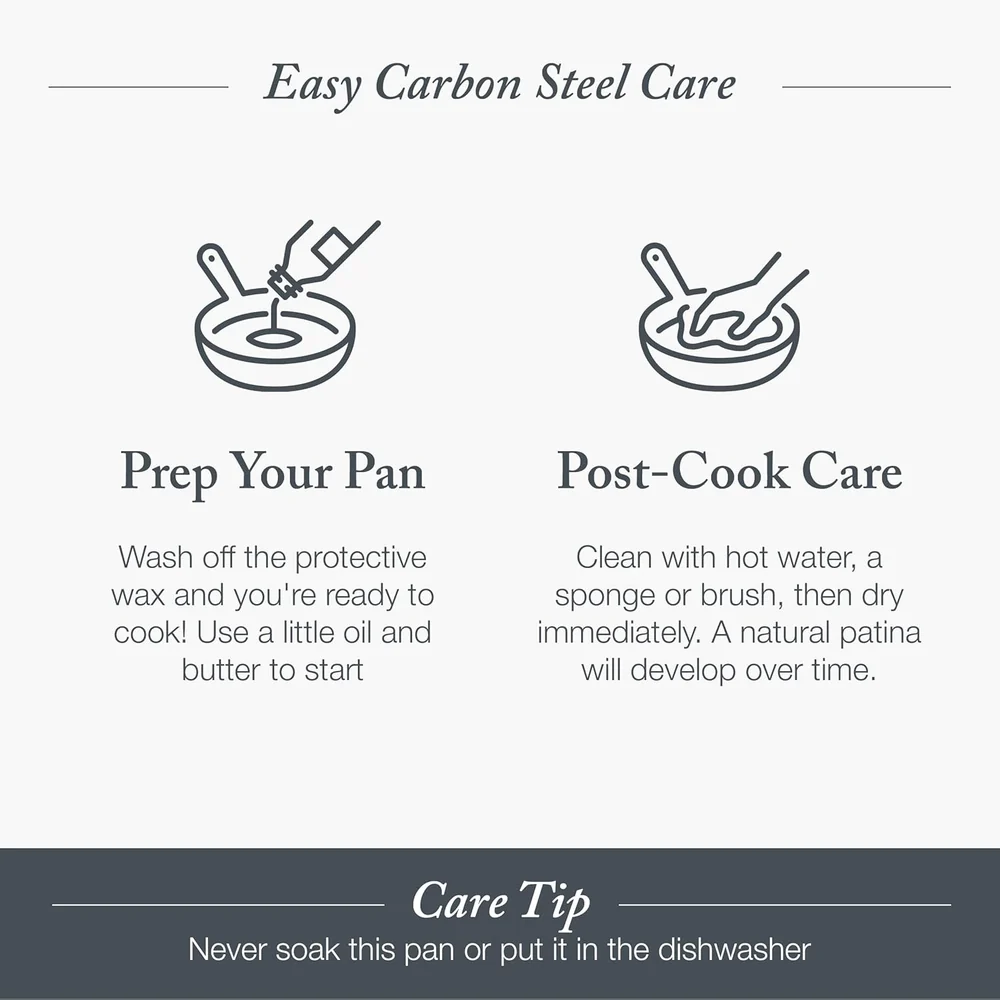 Merten & Storck Pre-Seasoned Carbon Steel 10” Frying Pan