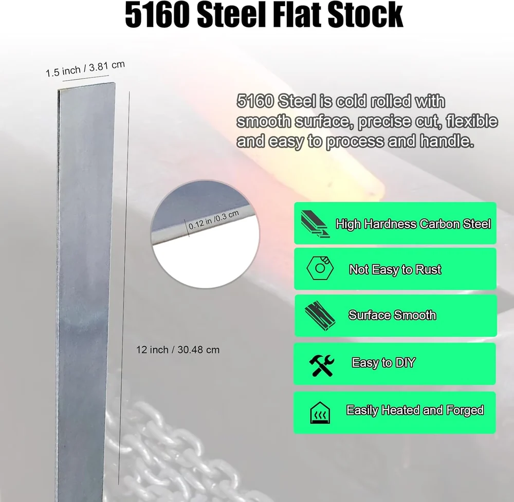 YLJNGUS 3 Pack 5160 Steel for Knife