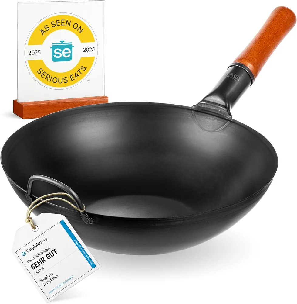 YOSUKATA Carbon Steel Wok Pan 13