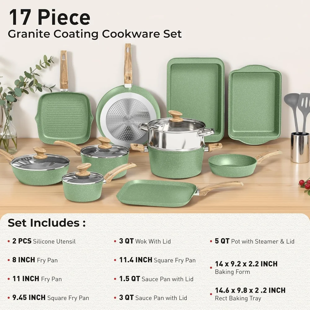 DishDelight 17 PCS Cookware Set