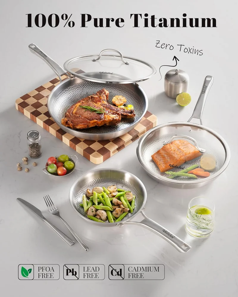 VEDNHOL Titanium Pans for Cooking