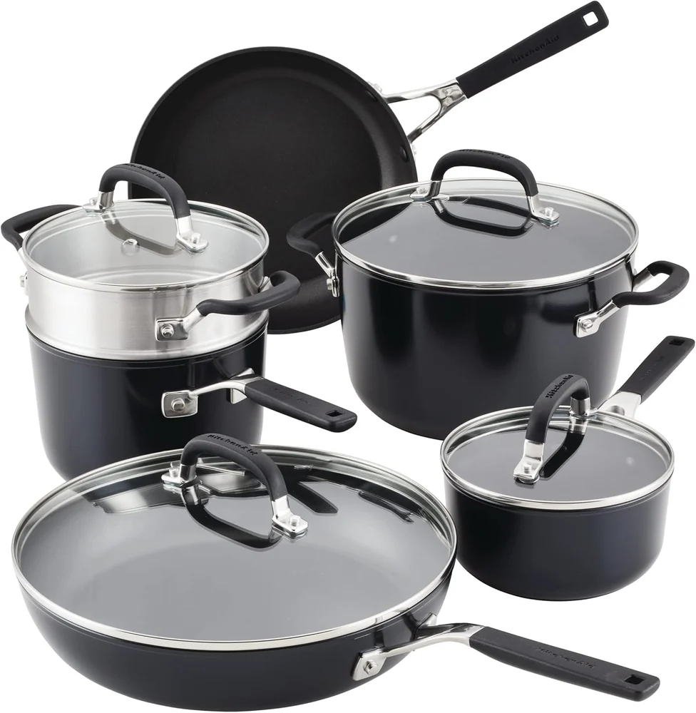 KitchenAid 9 Piece Cookware Set with Stainless Steel Handles