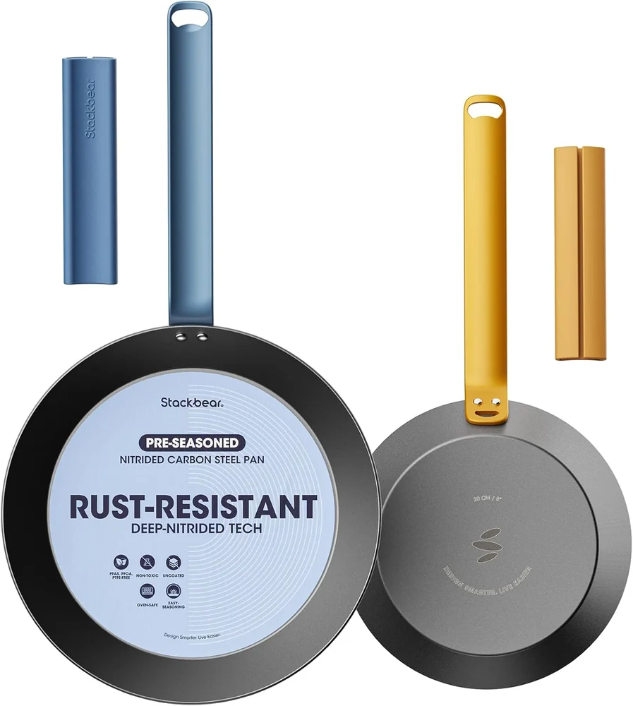 stackbear Carbon Steel Frying Pan Set 8