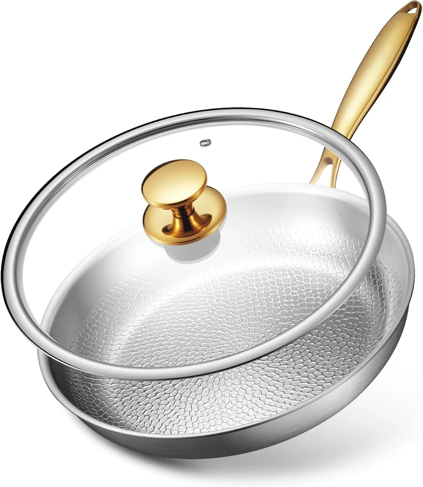 LYQSOE93 10 Inch Pure Titanium Frying Pan